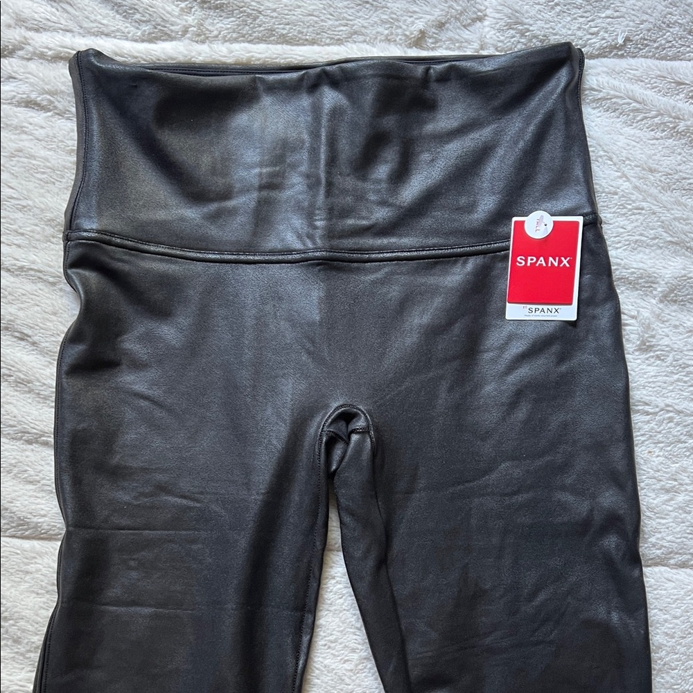 NEW SPANX Shiny Faux Leather Leggings Tall